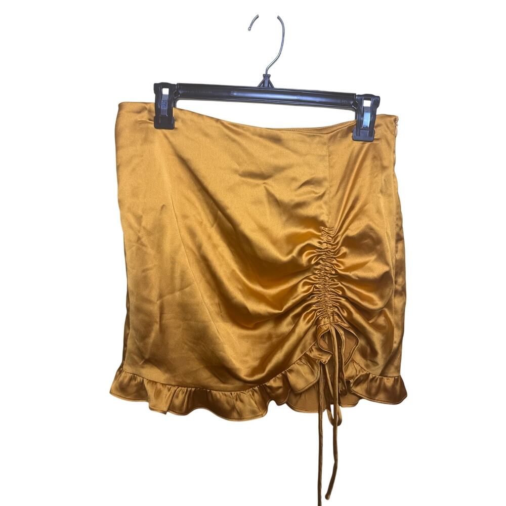 Horoscopez discontinued brand size Large Gold Ruched mini skirt